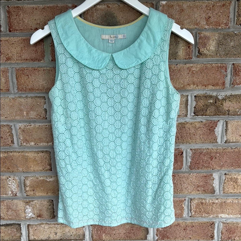 Boden Mint Green Eyelet Sleeveless Top